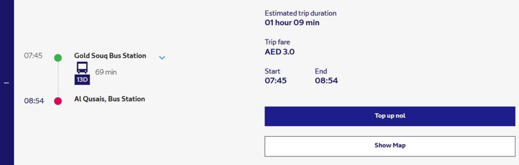 Fastest And Cheapest Route Available For Gold Souq Bus Stn Al Qusais Bus Stn