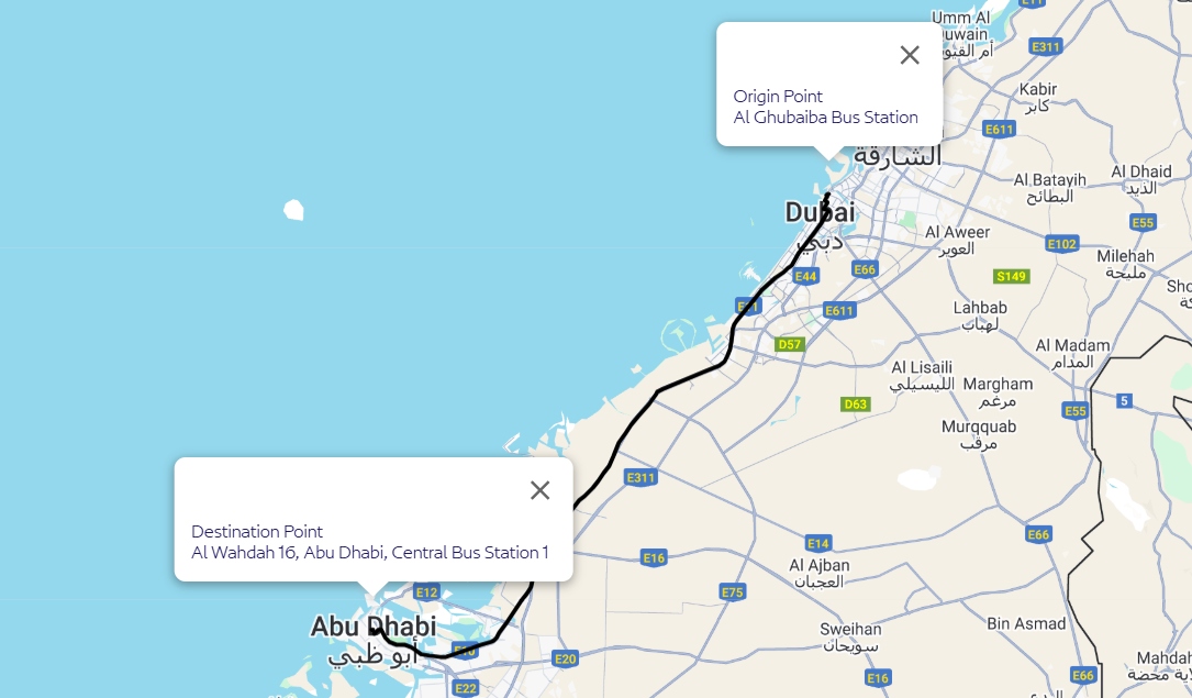 al-ghubaiba-bus-stn-to-abu-dhabi-cbs-route-map